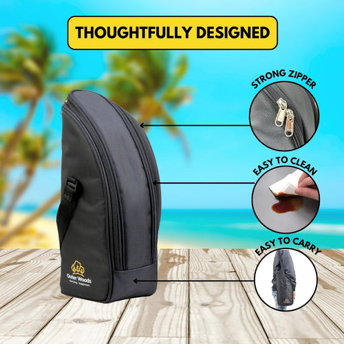 Outer Woods Insulated 1.5 Bottle Cooler Bag, with 2 Units of Ice Gel Pack, for Wine, Beer, Whisky, and All Kinds of Bottles