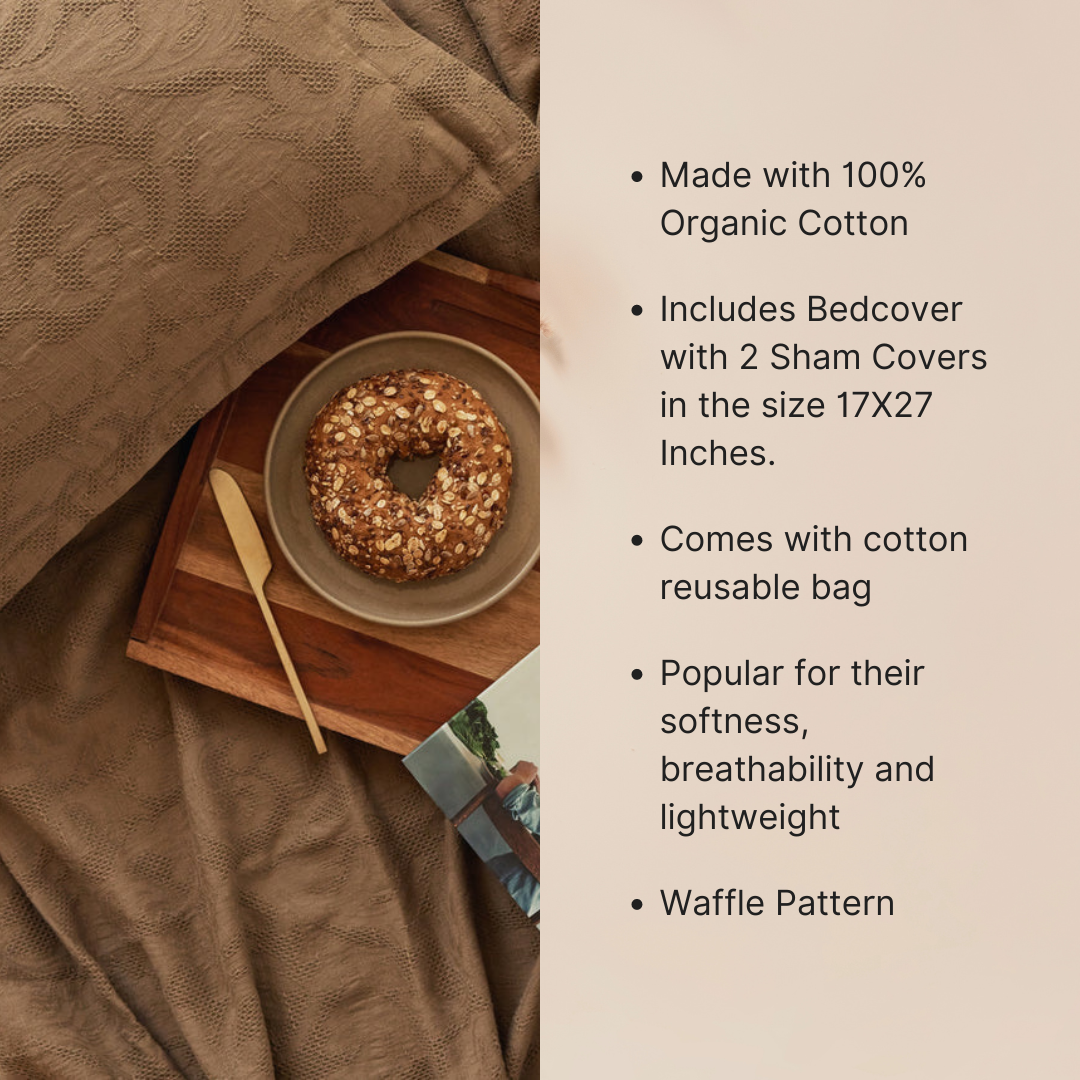 Holy Grail Homes 100% Cotton Bedspread with 2 Pillow Covers, Coverlet, Oeko-TEX Certified Luxuriously Soft Coverlet