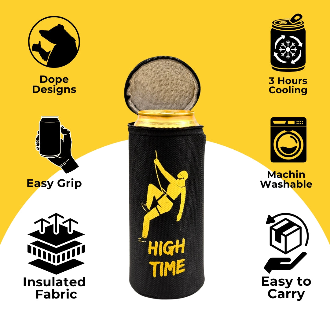 Outer Woods Insulated Beer Can Cooler Sleeve - Set of 4 | Fits 500ml Beer Can | Beer Can Cover (Coozie) with Easy Grip Band & Padded Fabric