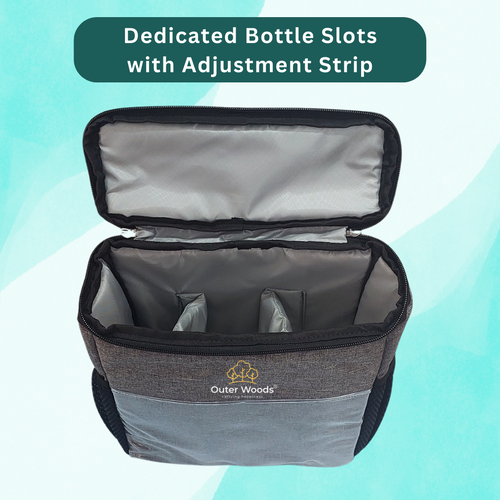 Outer Woods Car Cooler Bag with Adjustable Bottle Slots, Insulated Travel Bag for Cars and SUVs with Side Pockets and 6+ Hours Cooling