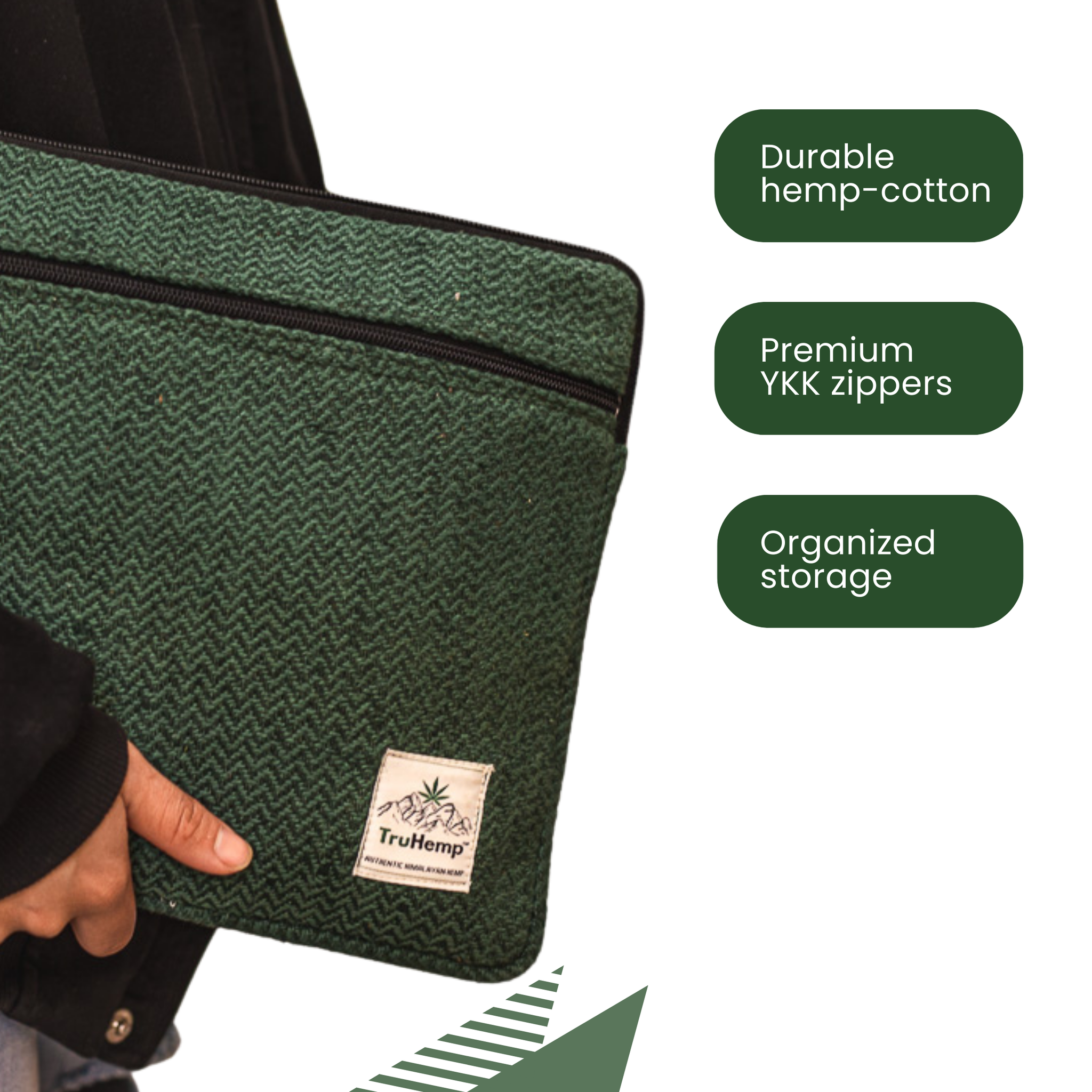 TruHemp Laptop Sleeve – Durable 14-Inch Laptop Cover with Zipper, Lightweight Water-Resistant Case for Travel & Work