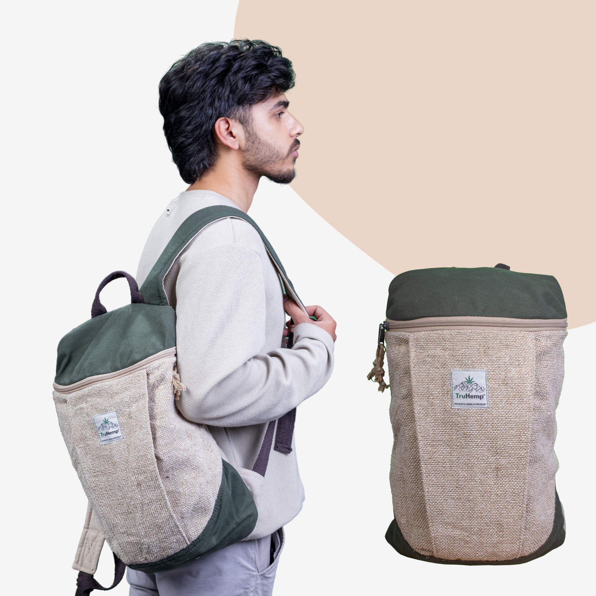 TruHemp Handcrafted Hemp Backpack– Spacious & Durable Backpack with Cotton Lining, Ideal for Everyday Use, Travel, and Work