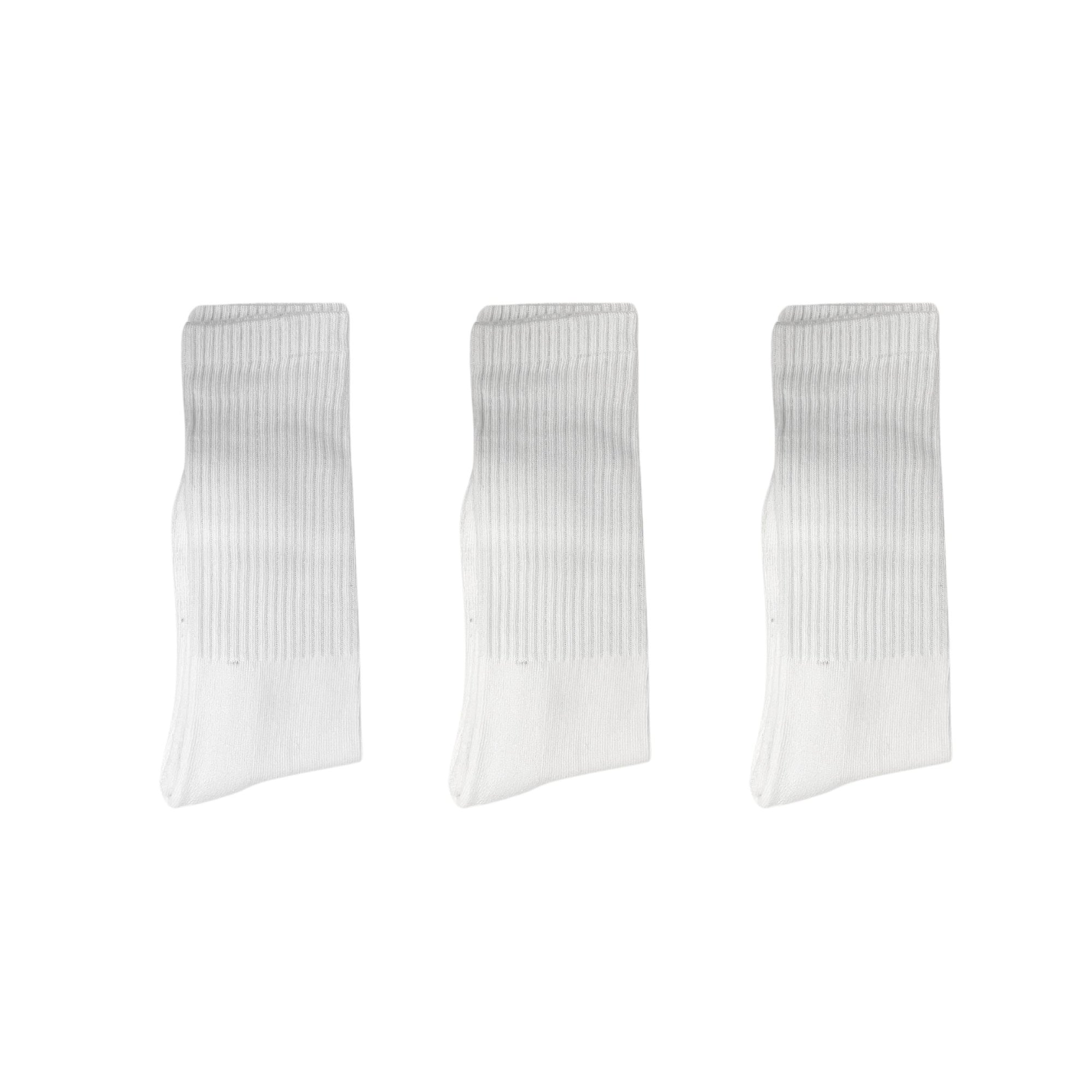 SuperGeneriX Athletic Crew Socks for Men | Crew Length Socks for Sports | Polyester Crew Length Socks | Pack of 6 (US, Alpha, One Size, Regular, Regular, 6, White)