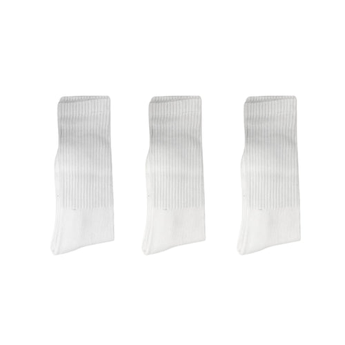 SuperGeneriX Athletic Crew Socks for Men | Crew Length Socks for Sports | Polyester Crew Length Socks | Pack of 6 (US, Alpha, One Size, Regular, Regular, 6, White)