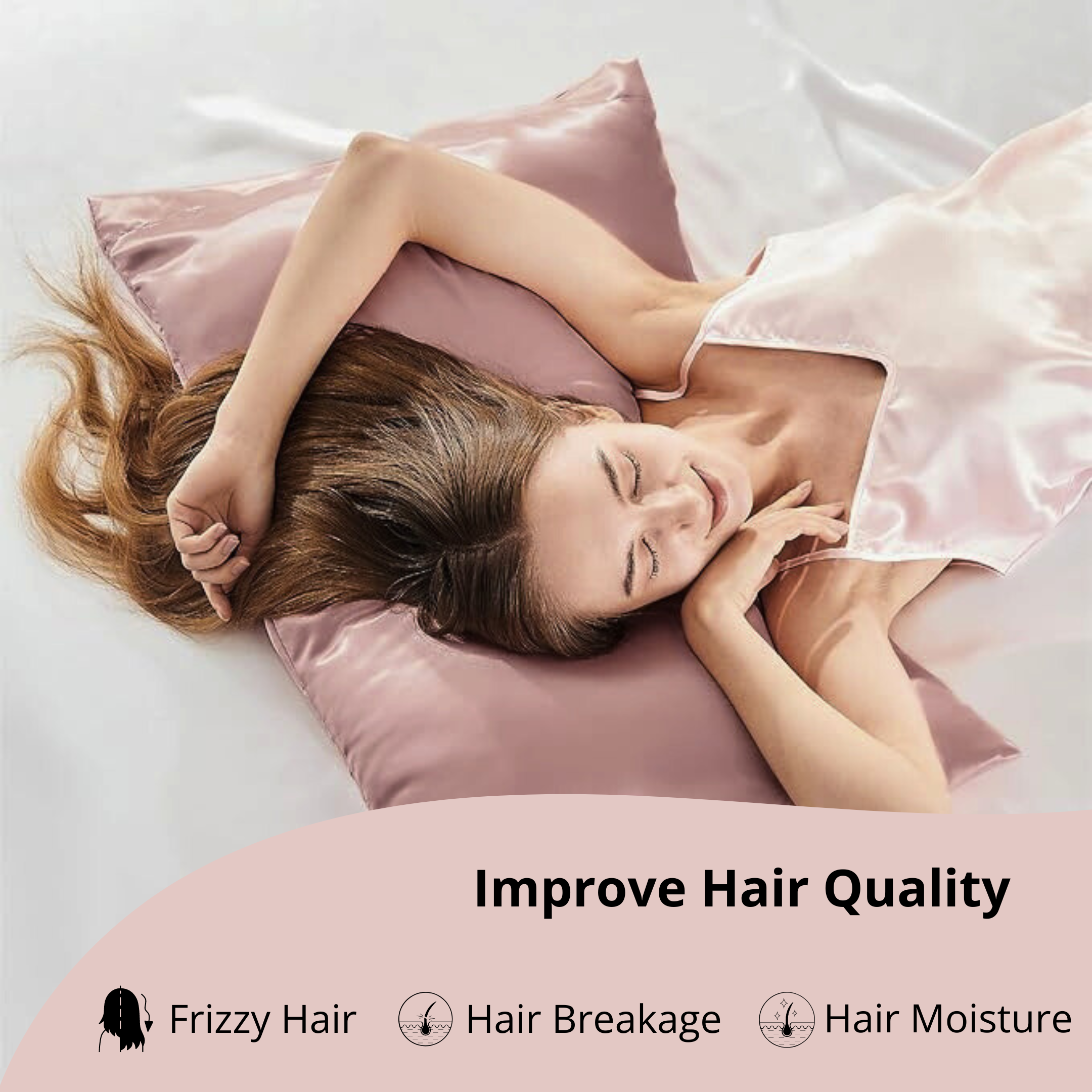 Satin Pillowcases, Similar to Silk Pillow Cases Set of 2, Cooling Pillow Case for Hot Sleepers with Envelope Closure, Gifts for Women Men