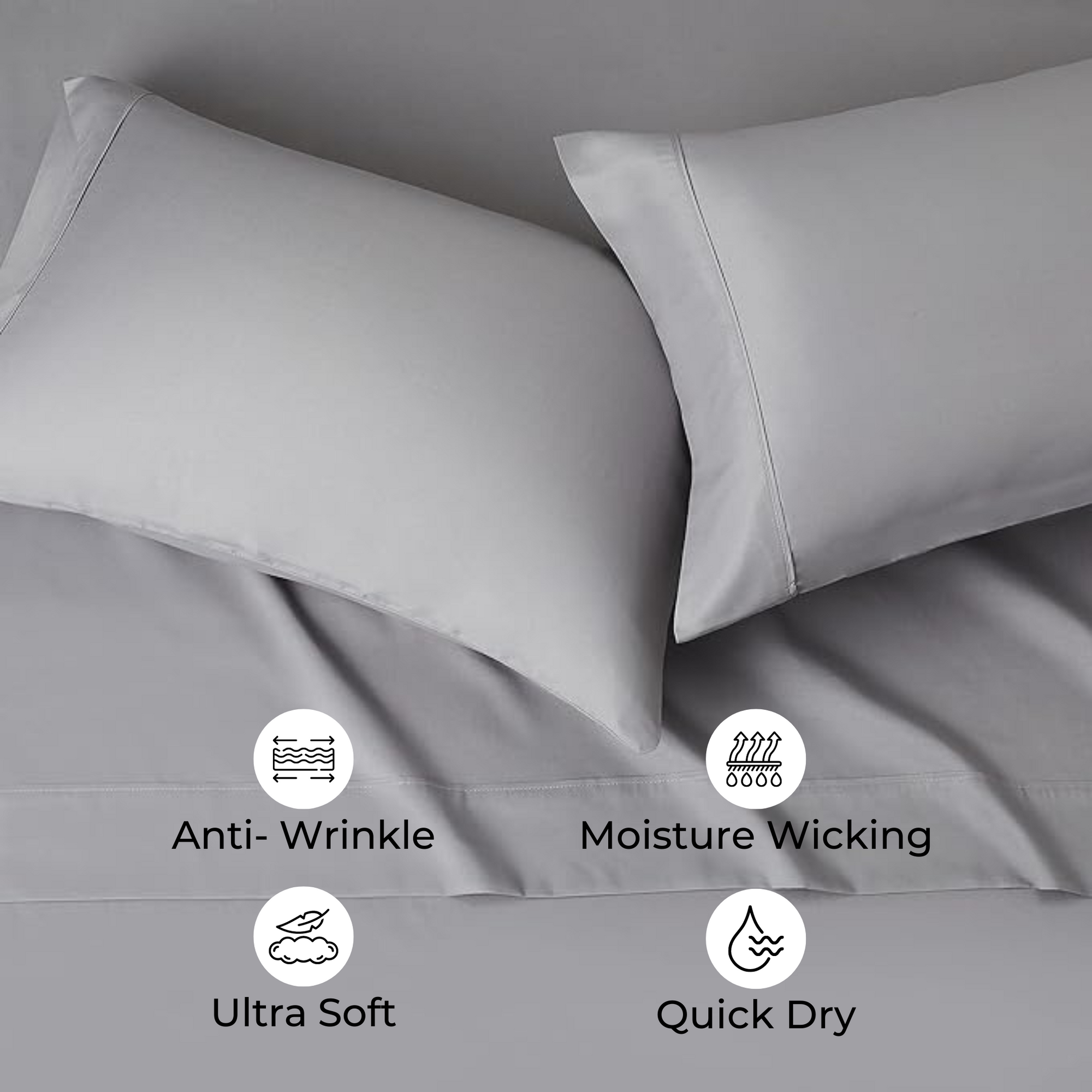 bellolin 100% Cotton Bed Sheet Set with Deep Pocket, 400 Thread Count Extra Soft Bed Sheet, Cooling Sheet with 2 Pillow Covers - 4 Piece Set