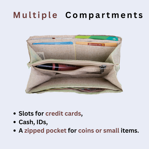 TruHemp Maya Hemp Clutch Wallet, Compact and Lightweight with Multiple Card Slots– Stylish and Durable Travel Purse for Women