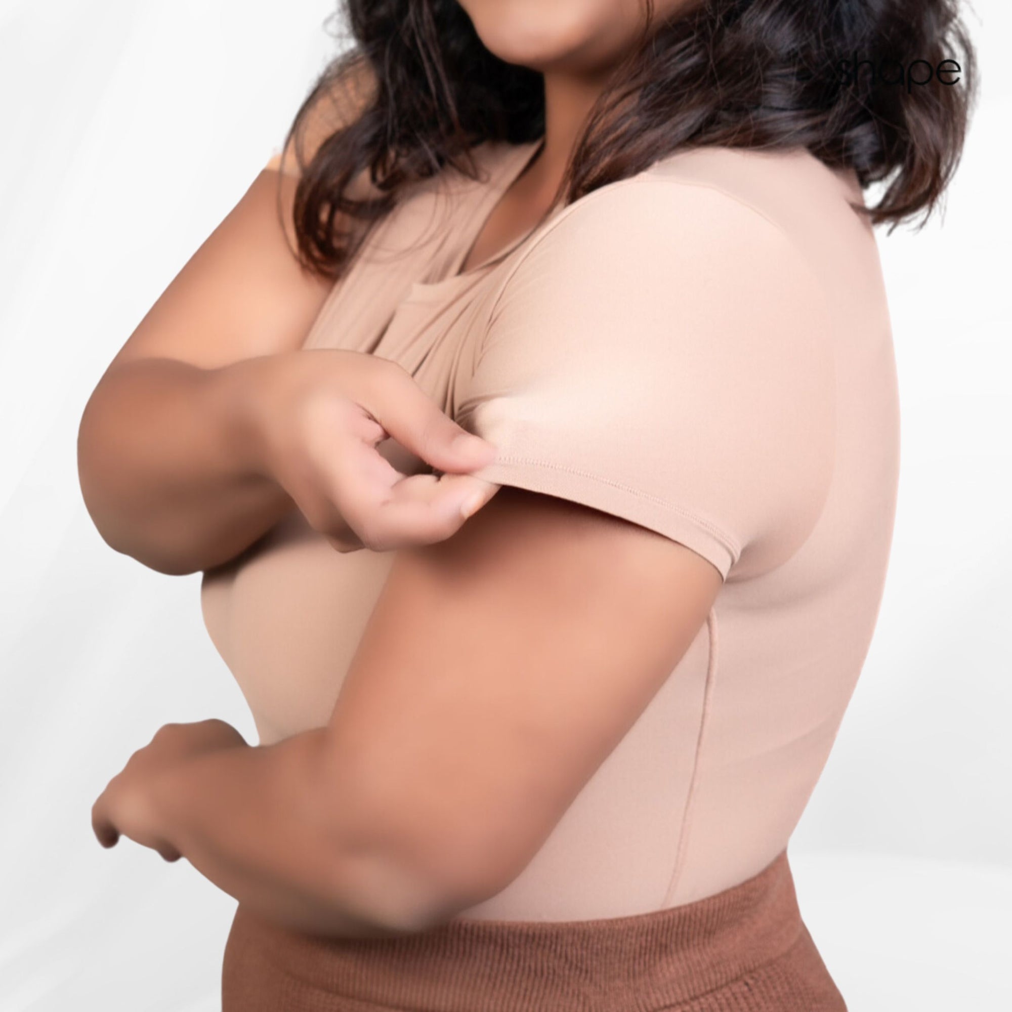 Sculpting Stretchable Body Suit for Women Short Sleeve Round Neck Body Suit Breathable & Comfortable