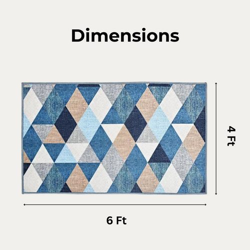 Washable Area Rug, Microfiber Material, Non-Slip Carpet for Living Room, Foldable Floor Cover, Machine Washable Rug for Bedroom & Office