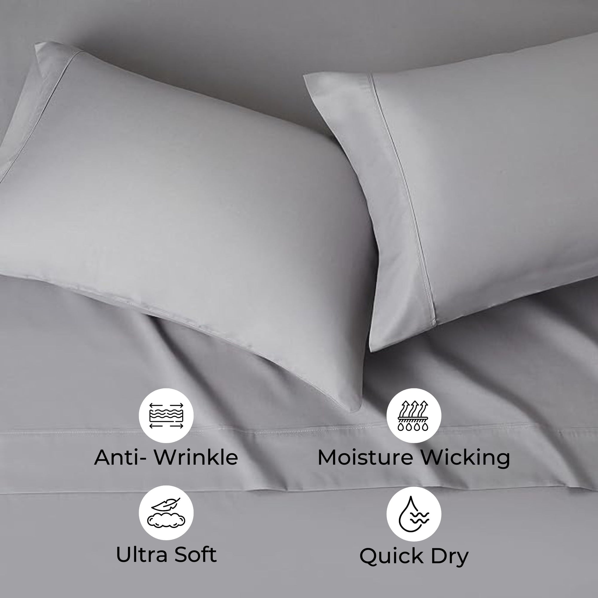 bellolin 100% Cotton Bed Sheet Set with Deep Pocket, 400 Thread Count Extra Soft Bed Sheet, Cooling Sheet with 2 Pillow Covers - 4 Piece Set