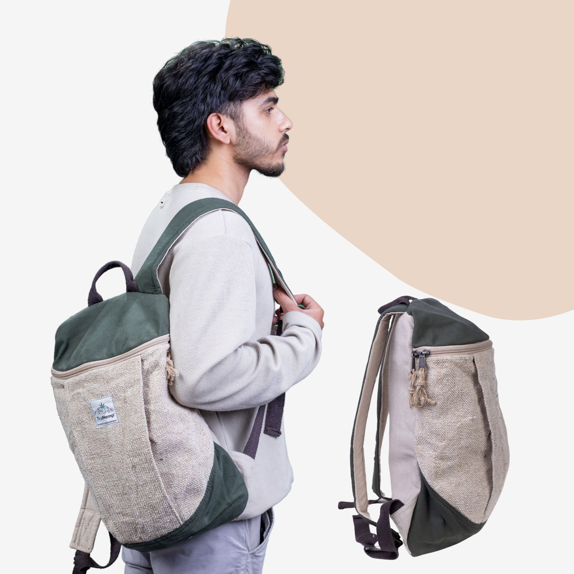 TruHemp Handcrafted Hemp Backpack– Spacious & Durable Backpack with Cotton Lining, Ideal for Everyday Use, Travel, and Work
