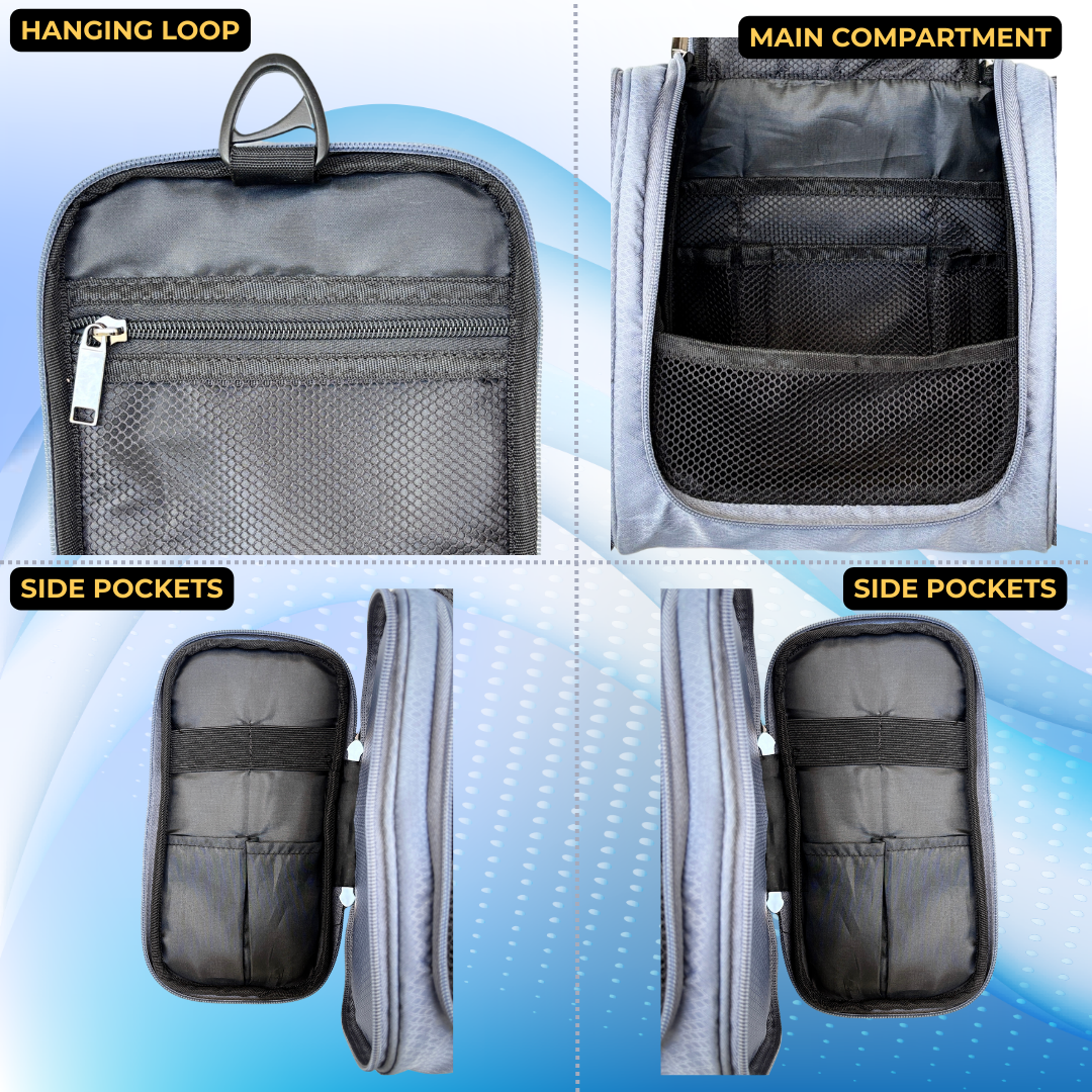Outer Woods Travel Toiletry Bag with Hanging Hook, Waterproof Travel Pouch with Multiple Compartments for Cosmetics and Toiletries