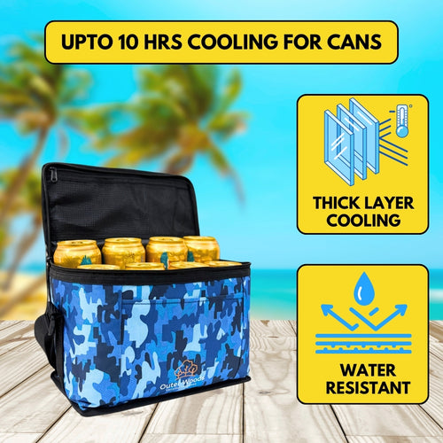 Outer Woods Insulated 8 Can Cooler Bag | Fits 8 x 500ml Beer Cans | Keep Drinks Cool for up to 10 Hours | Ideal for Carrying Beer, Soda, Juice, Milk and Water