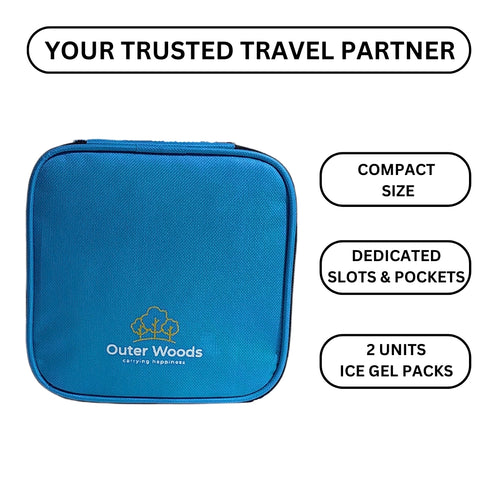Outer Woods Nylon Insulin Cooling Travel Bag with Two Ice Gel Packs, Keeps Insulin Cool and Safe for 6 to 8 Hours, Insulin Cooler Travel Pouch