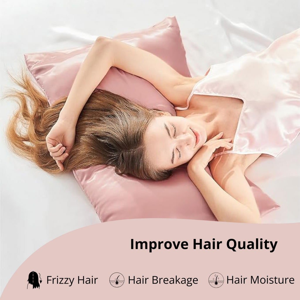 Satin Pillowcases, Similar to Silk Pillow Cases Set of 2, Cooling Pillow Case for Hot Sleepers with Envelope Closure, Gifts for Women Men