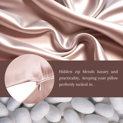 Furbo 100% Pure Mulberry Silk Pillowcase – 22 Momme Luxury Grade for Hair & Skin, Cooling & Anti-Frizz Fabric with Hidden Zipper (Standard Size 20″×26″)