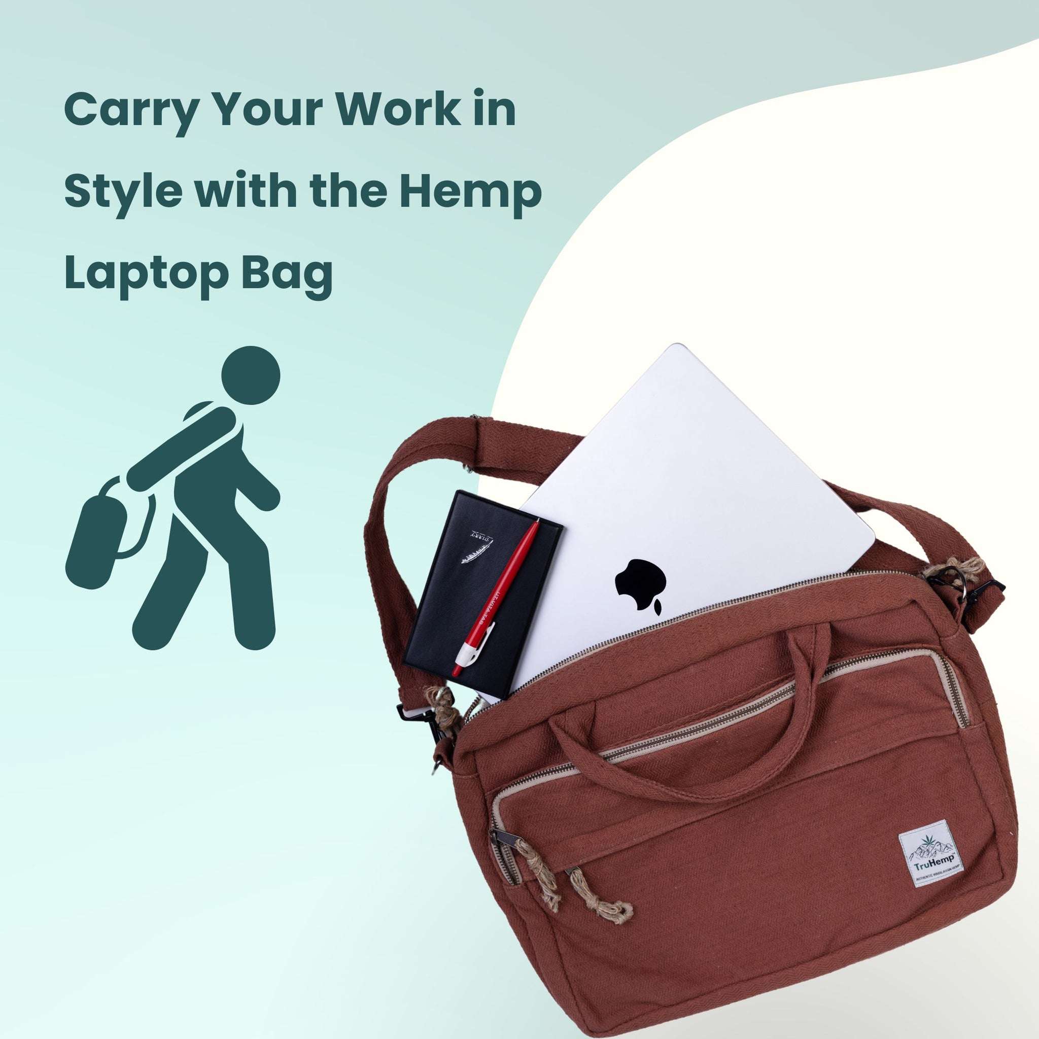 TruHemp Handmade Hemp Side Bag with Cotton Blend– Durable and Stylish Crossbody Messenger Bag with Adjustable Strap