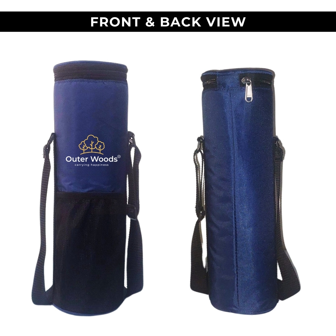 Outer Woods Insulated Cooler Bag for 1 Bottle with Adjustable Strap, Compact Wine Bottle Carrier for Travel & Outdoor, 6+ Hours Cooling, Beverage Cooler Bag