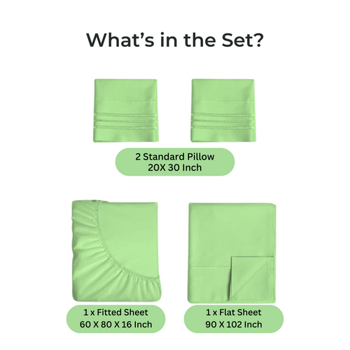 bellolin 100% Cotton Bed Sheet Set with Deep Pocket, 400 Thread Count Extra Soft Bed Sheet, Cooling Sheet with 2 Pillow Covers - 4 Piece Set