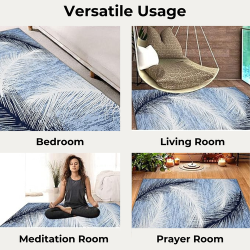 Washable Area Rug, Microfiber Material, Non-Slip Carpet for Living Room, Foldable Floor Cover, Machine Washable Rug for Bedroom & Office