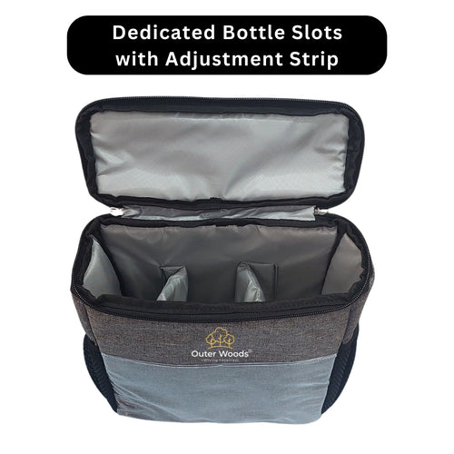 Outer Woods Car Cooler Bag with Adjustable Bottle Slots, Insulated Travel Bag for Cars and SUVs with Side Pockets and 6+ Hours Cooling