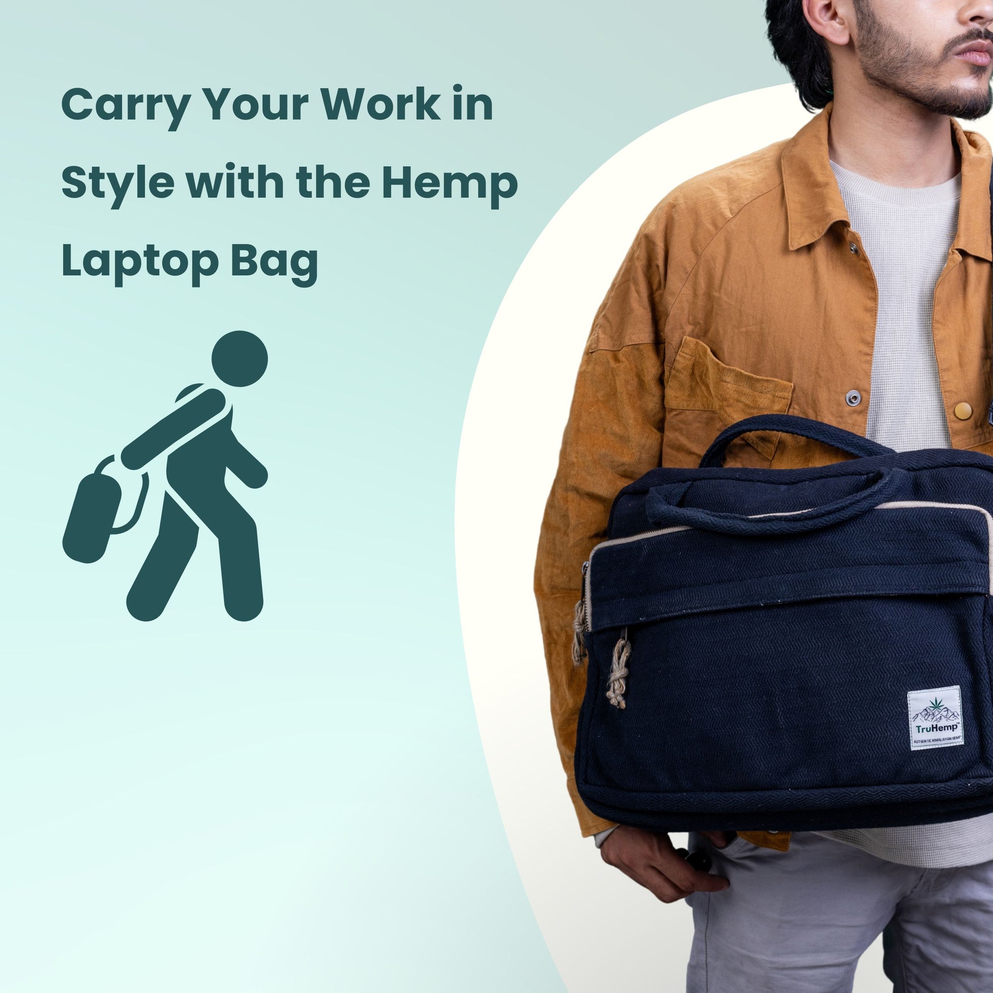 TruHemp Handmade Hemp Side Bag with Cotton Blend– Durable and Stylish Crossbody Messenger Bag with Adjustable Strap
