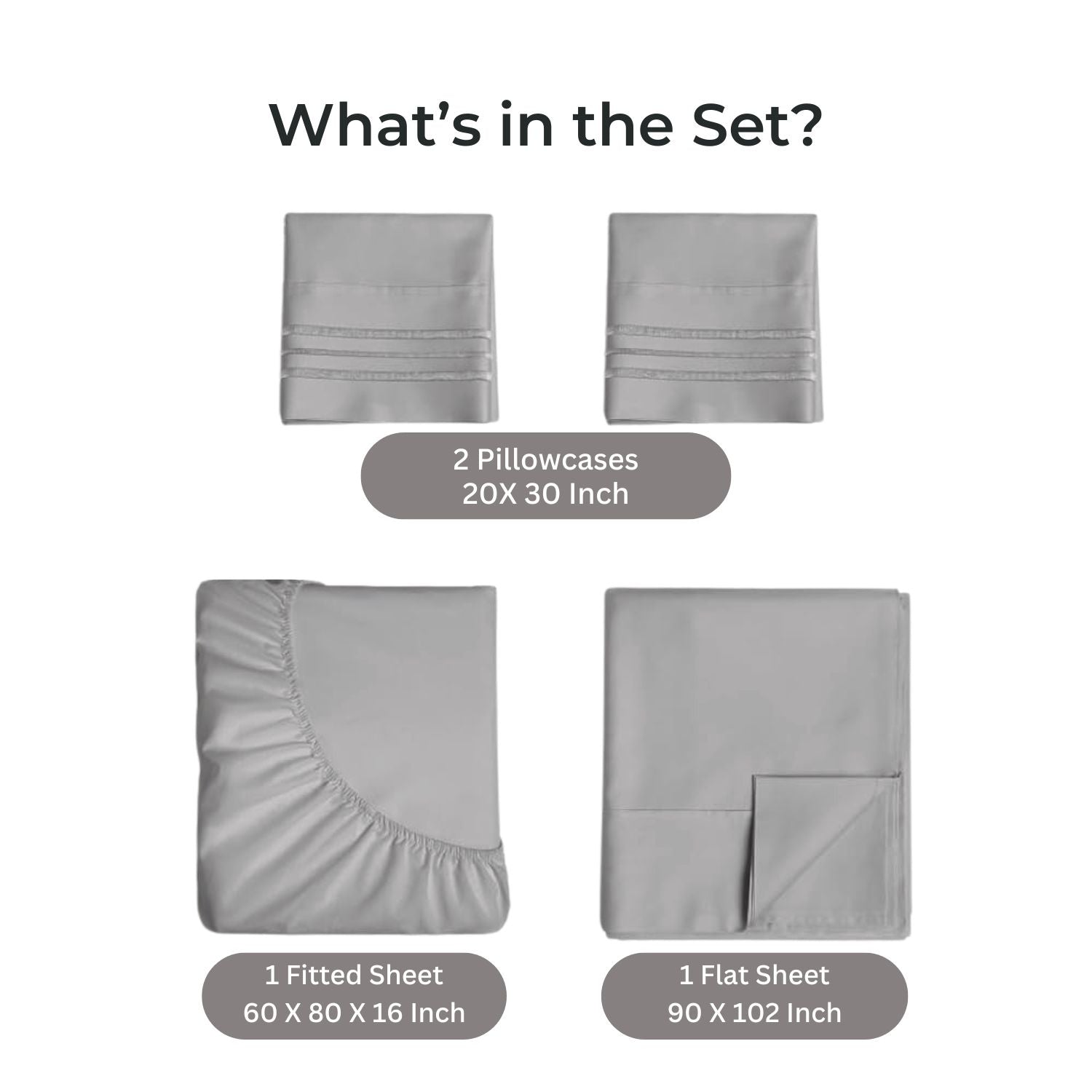 bellolin 100% Cotton Bed Sheet Set with Deep Pocket, 400 Thread Count Extra Soft Bed Sheet, Cooling Sheet with 2 Pillow Covers - 4 Piece Set
