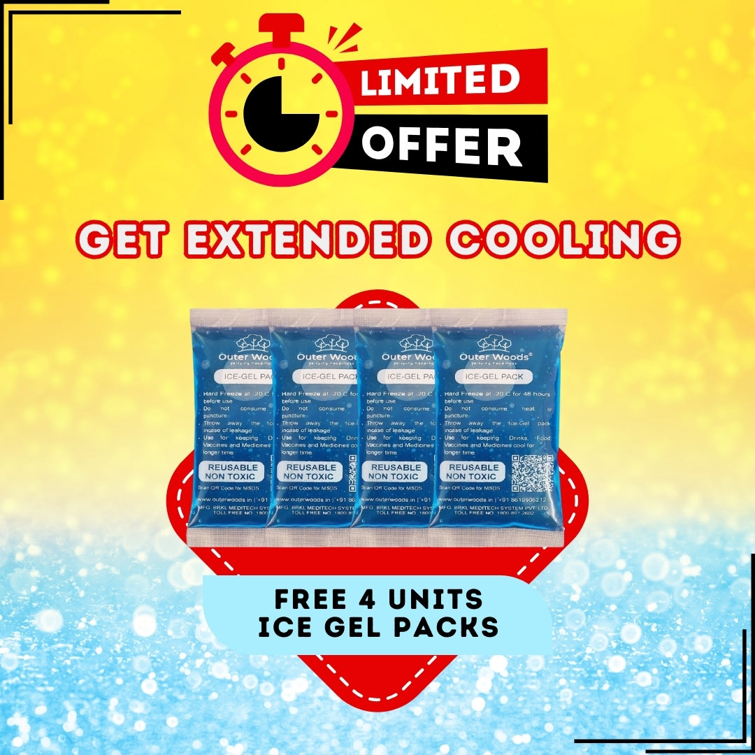 Outer Woods Insulated 4 Bottle Cooler Bag | 6+ Hours Cooling | Beverage Cooler Bag | 4 Units of Ice Gel Packs Included