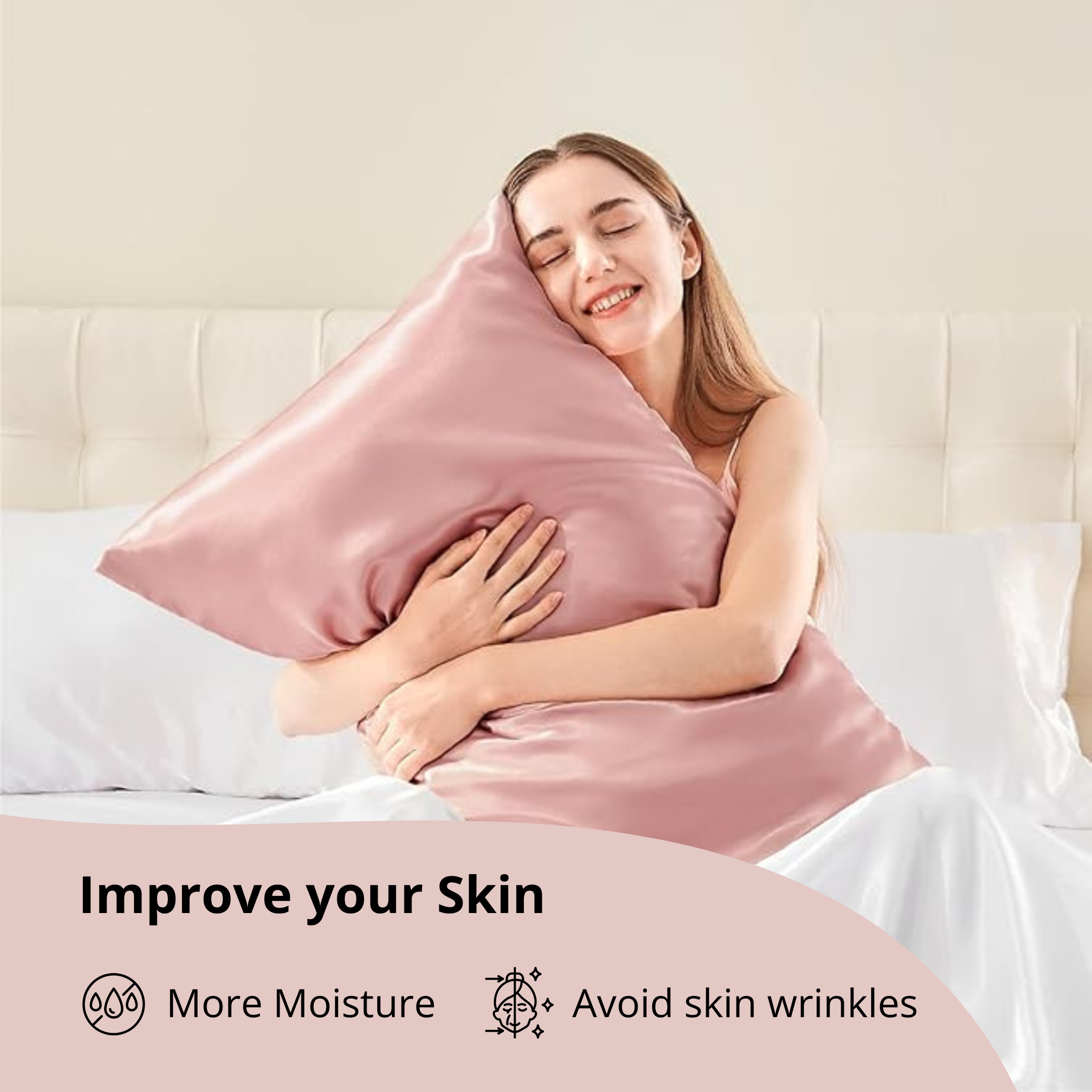 Satin Pillowcases, Similar to Silk Pillow Cases Set of 2, Cooling Pillow Case for Hot Sleepers with Envelope Closure, Gifts for Women Men