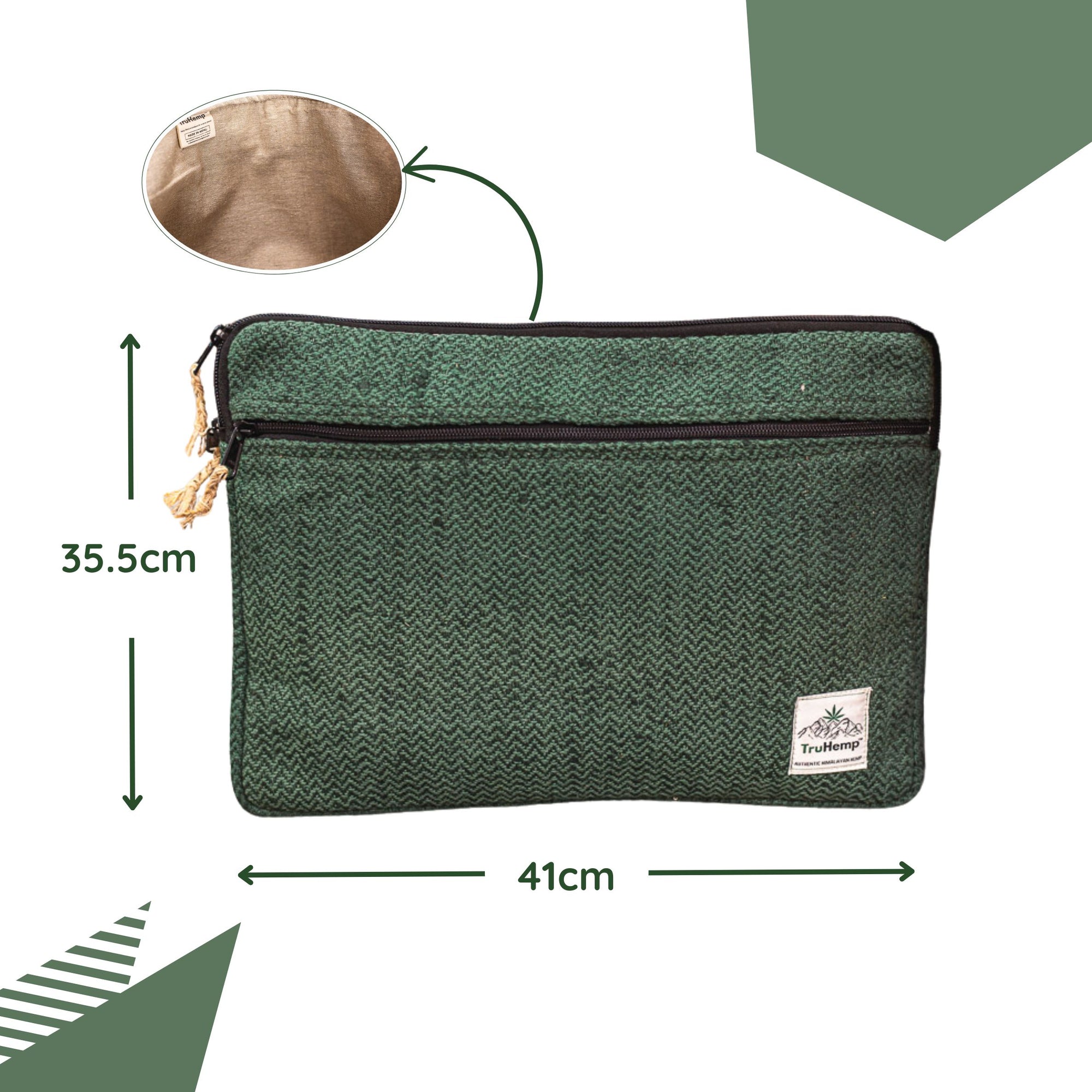 TruHemp Laptop Sleeve – Durable 14-Inch Laptop Cover with Zipper, Lightweight Water-Resistant Case for Travel & Work