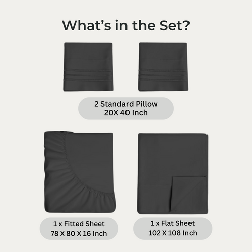bellolin 100% Cotton Bed Sheet Set with Deep Pocket, 400 Thread Count Extra Soft Bed Sheet, Cooling Sheet with 2 Pillow Covers - 4 Piece Set