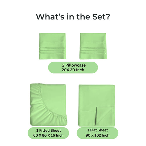 bellolin 100% Cotton Bed Sheet Set with Deep Pocket, 400 Thread Count Extra Soft Bed Sheet, Cooling Sheet with 2 Pillow Covers - 4 Piece Set