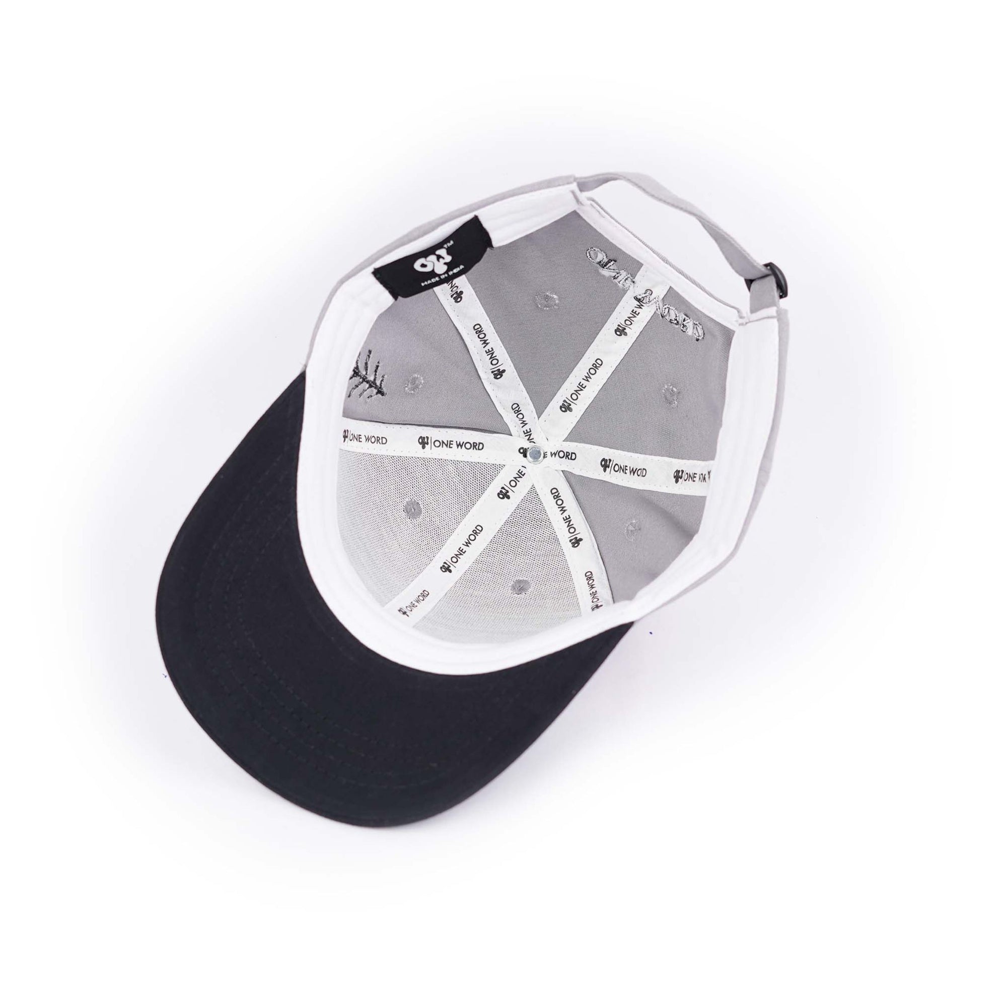 One Word Men Cotton Baseball Cap Lightweight Adjustable Hat for Golf, Running, Outdoor Activities, Work (Grey & Black)