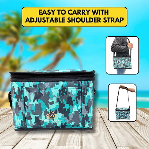 Outer Woods Insulated 8 Can Cooler Bag | Fits 8 x 500ml Beer Cans | Keep Drinks Cool for up to 10 Hours | Ideal for Carrying Beer, Soda, Juice, Milk and Water