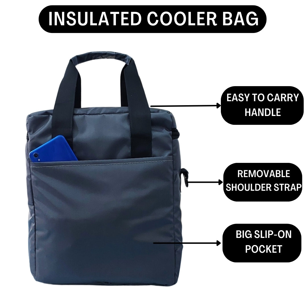 Outer Woods Insulated 6 Bottle Cooler Bag, with 6 Units of Ice Gel Packs, Wine Cooler Bag, Beer Cooler Bag, Insulated Bag, Fits 6 Full Size Bottles