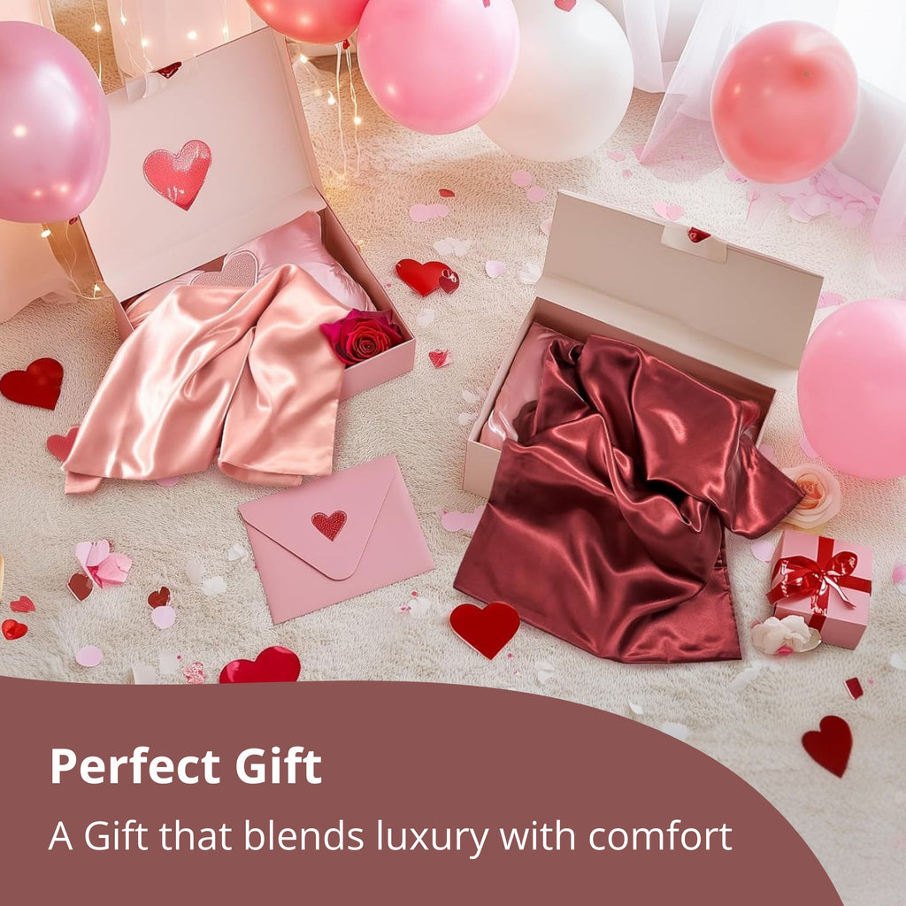 Satin Pillowcases, Similar to Silk Pillow Cases Set of 2, Cooling Pillow Case for Hot Sleepers with Envelope Closure, Gifts for Women Men