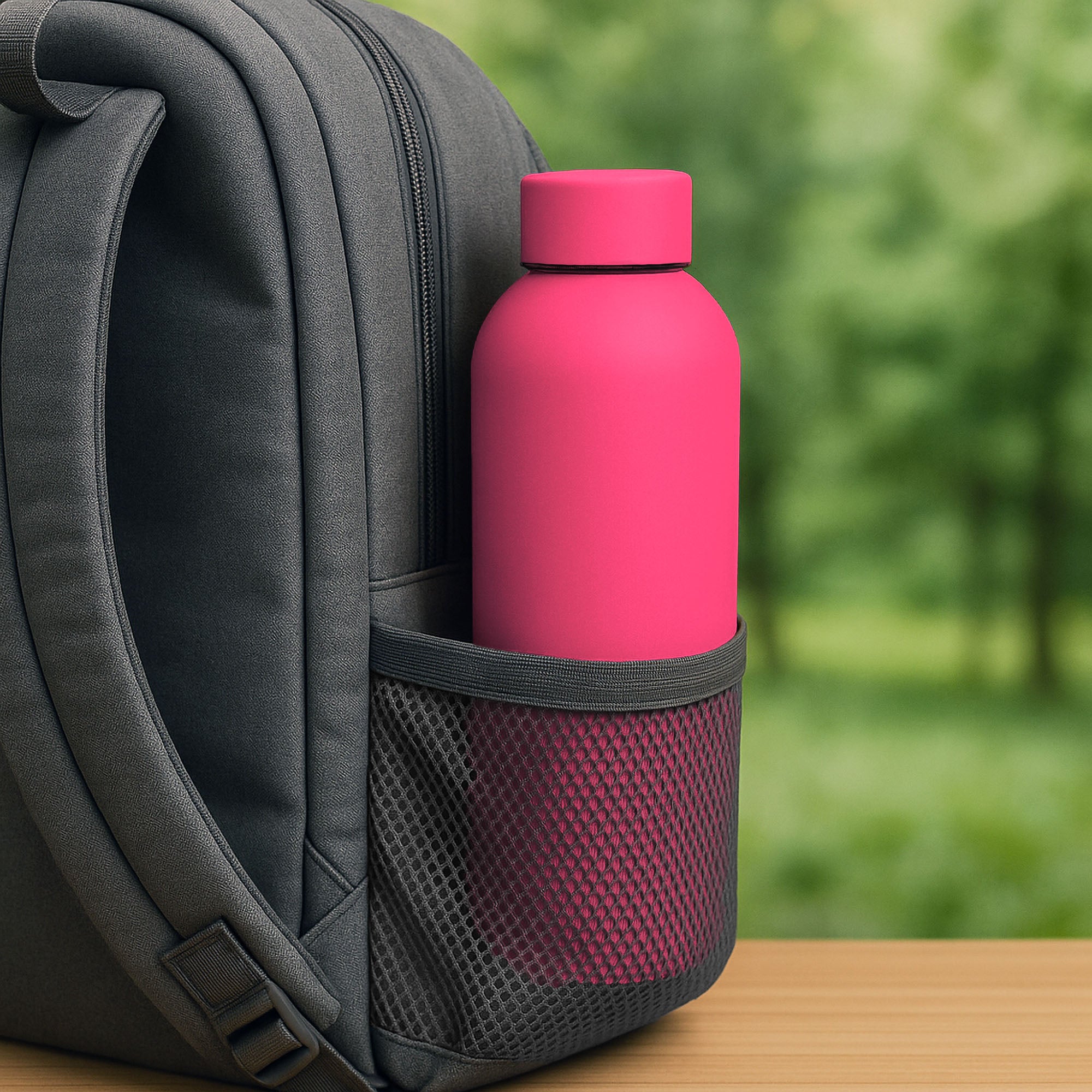 SuperGeneriX 17oz Matte Finish Stainless Steel Water Bottle | Vacuum Insulated Travel Bottle |12 hrs Hot & 18 hrs Cold| Smooth Rubber Finish Water Bottle (Black)