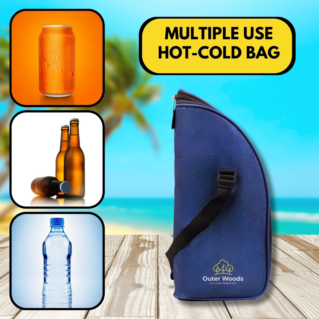 Outer Woods Insulated 1.5 Bottle Cooler Bag, with 2 Units of Ice Gel Pack, for Wine, Beer, Whisky, and All Kinds of Bottles