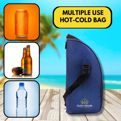 Outer Woods Insulated 1.5 Bottle Cooler Bag, with 2 Units of Ice Gel Pack, for Wine, Beer, Whisky, and All Kinds of Bottles
