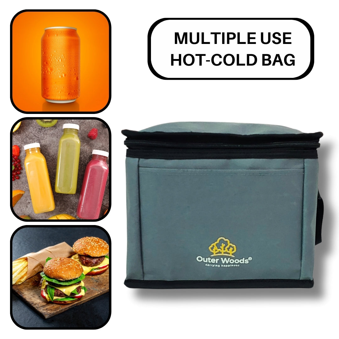 Outer Woods Insulated 6 Can Cooler Bag, Fits 6 x 500ml Beer Cans, Keep Cans Cool for up to 10 Hrs, with 2 Units of Ice Gel Packs