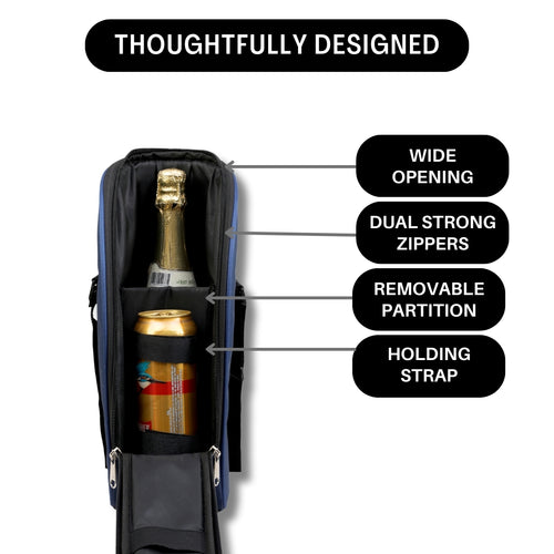 Outer Woods Insulated 1.5 Bottle Cooler Bag, with 2 Units of Ice Gel Pack, for Wine, Beer, Whisky, and All Kinds of Bottles