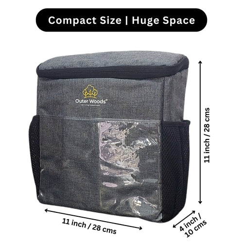Outer Woods Car Cooler Bag with Adjustable Bottle Slots, Insulated Travel Bag for Cars and SUVs with Side Pockets and 6+ Hours Cooling