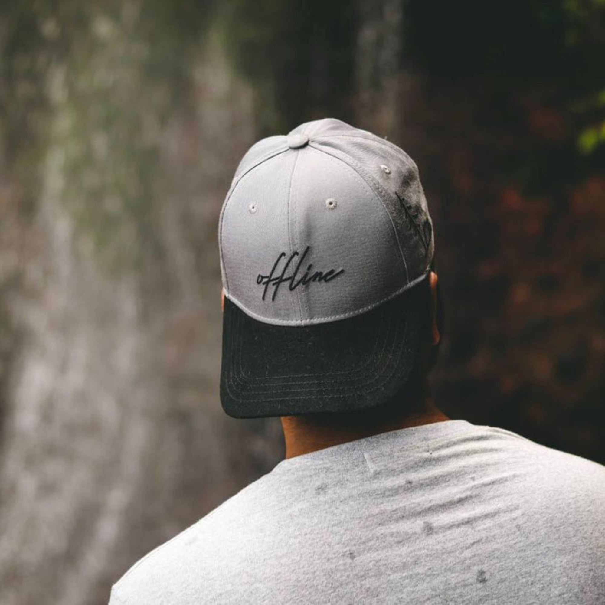 One Word Men Cotton Baseball Cap Lightweight Adjustable Hat for Golf, Running, Outdoor Activities, Work (Grey & Black)