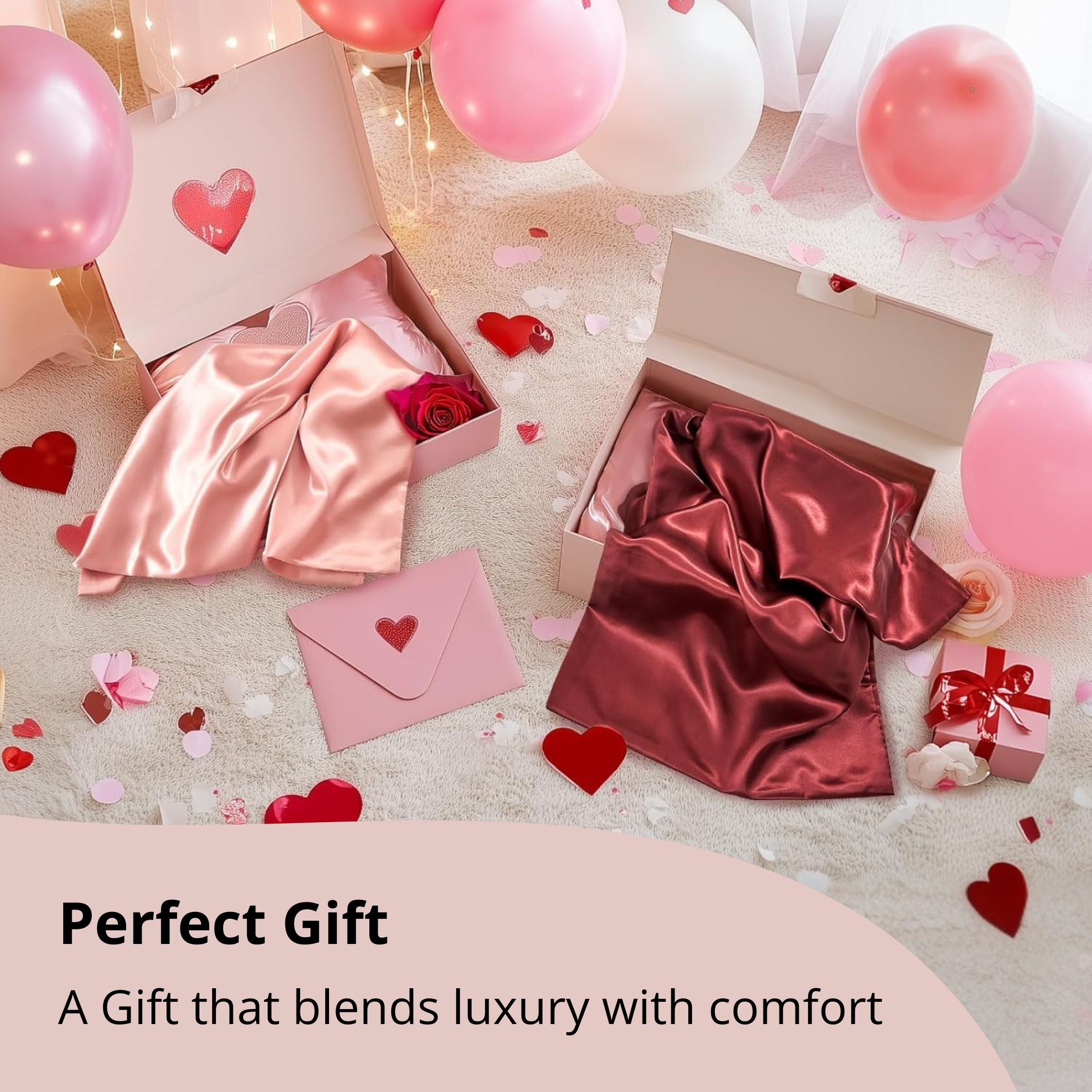 Satin Pillowcases, Similar to Silk Pillow Cases Set of 2, Cooling Pillow Case for Hot Sleepers with Envelope Closure, Gifts for Women Men