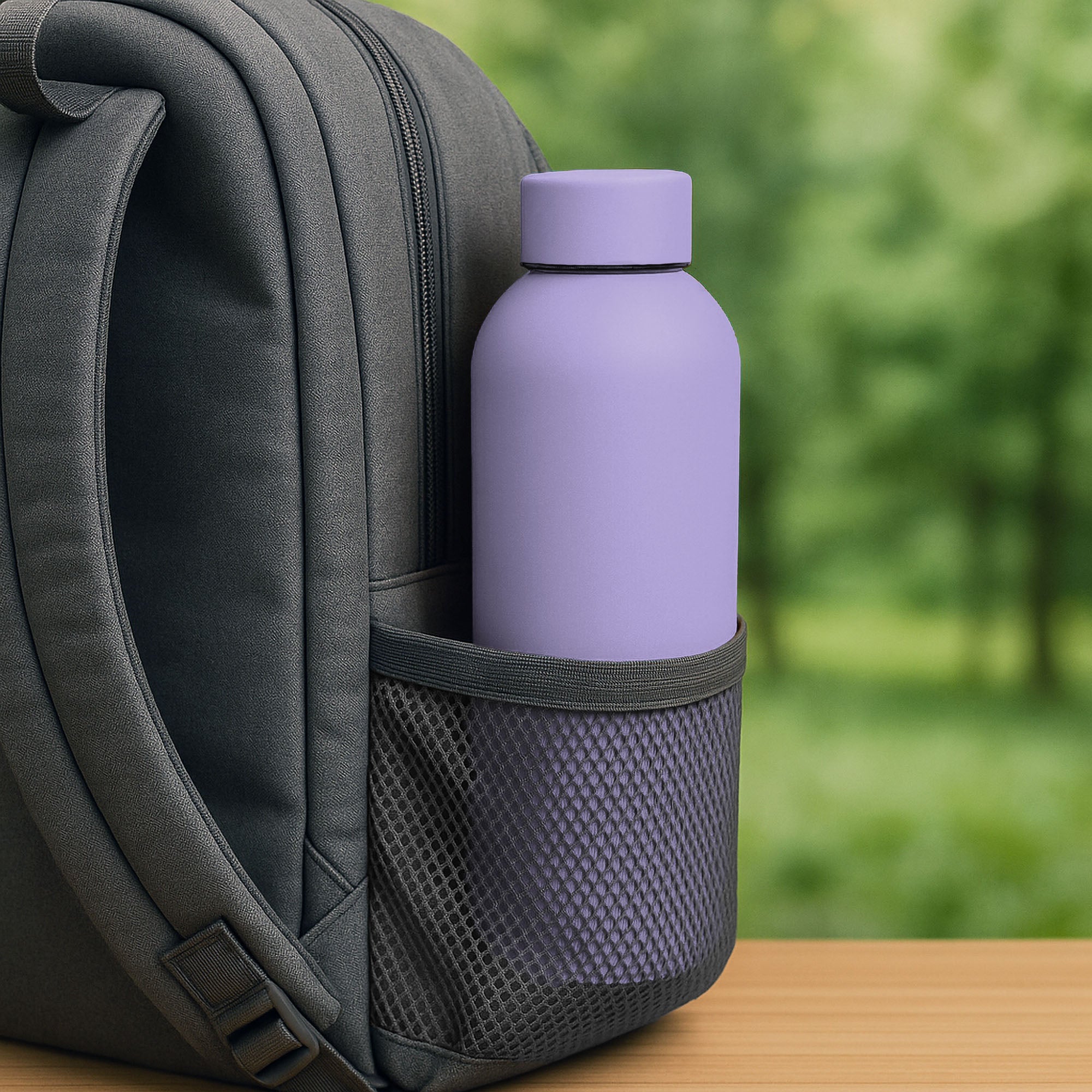 SuperGeneriX 17oz Matte Finish Stainless Steel Water Bottle | Vacuum Insulated Travel Bottle |12 hrs Hot & 18 hrs Cold| Smooth Rubber Finish Water Bottle (Black)