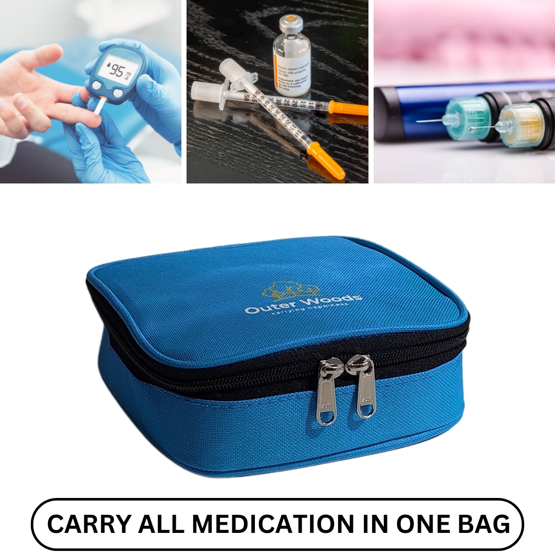 Outer Woods Nylon Insulin Cooling Travel Bag with Two Ice Gel Packs, Keeps Insulin Cool and Safe for 6 to 8 Hours, Insulin Cooler Travel Pouch