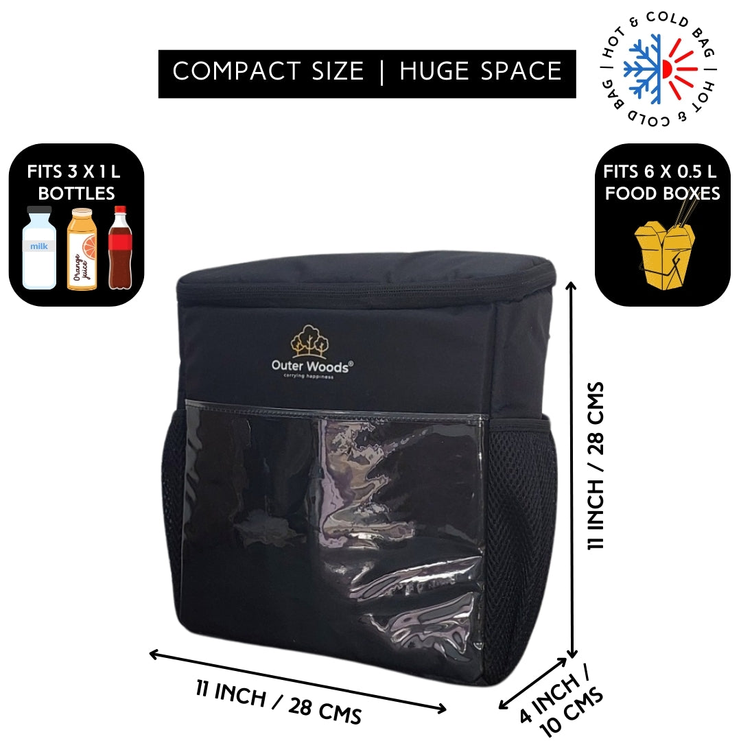 Outer Woods Door Hanging Cooler Bag, with Adjustable Bottle Slots, Suitable for Hot and Cold Items, Door Milk Bag, Water-Resistant Nylon
