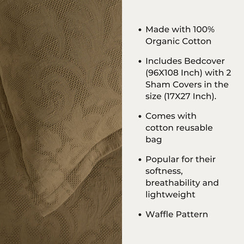 Holy Grail Homes 100% Cotton Bedspread with 2 Pillow Covers, Coverlet, Oeko-TEX Certified Luxuriously Soft Coverlet