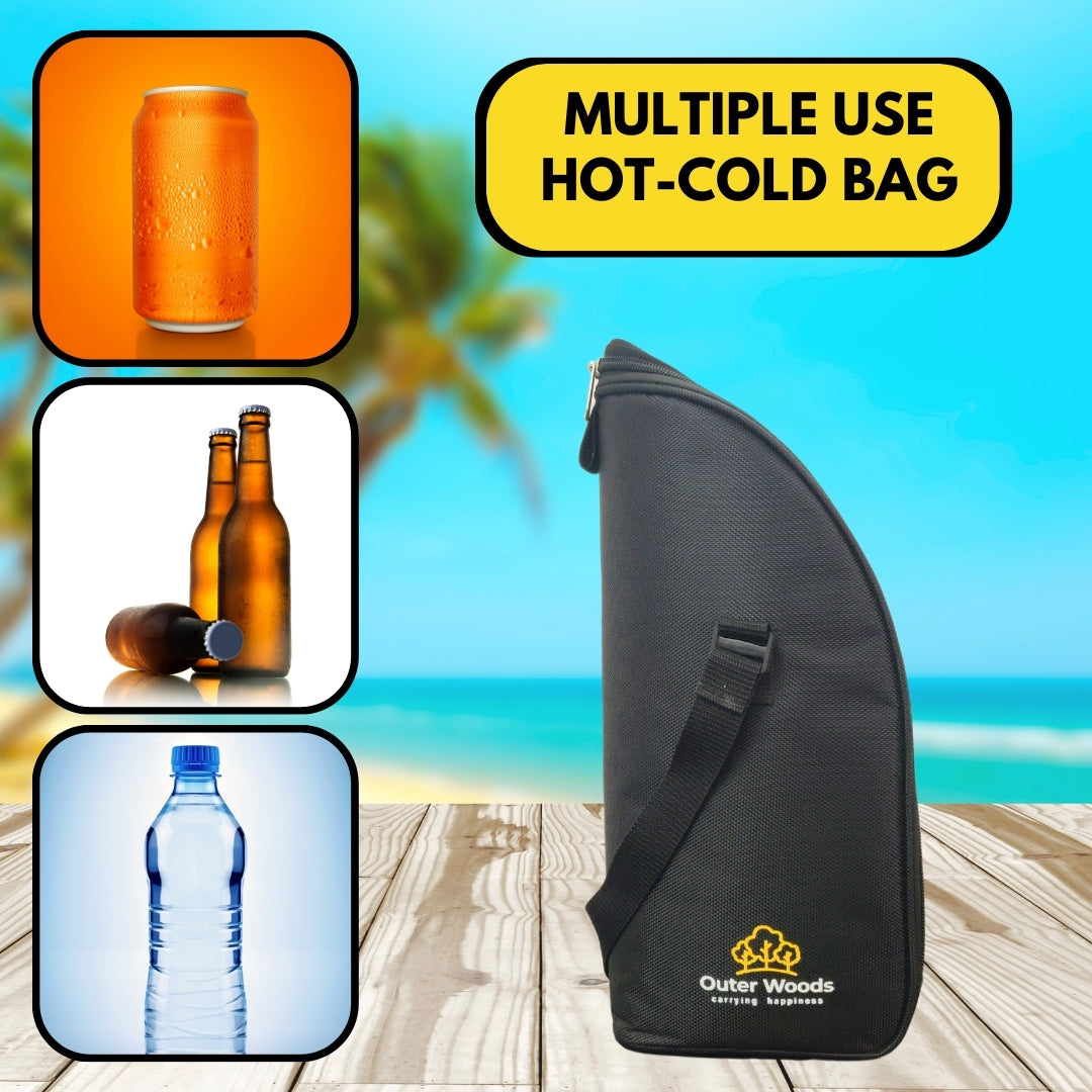 Outer Woods Insulated 1.5 Bottle Cooler Bag, with 2 Units of Ice Gel Pack, for Wine, Beer, Whisky, and All Kinds of Bottles