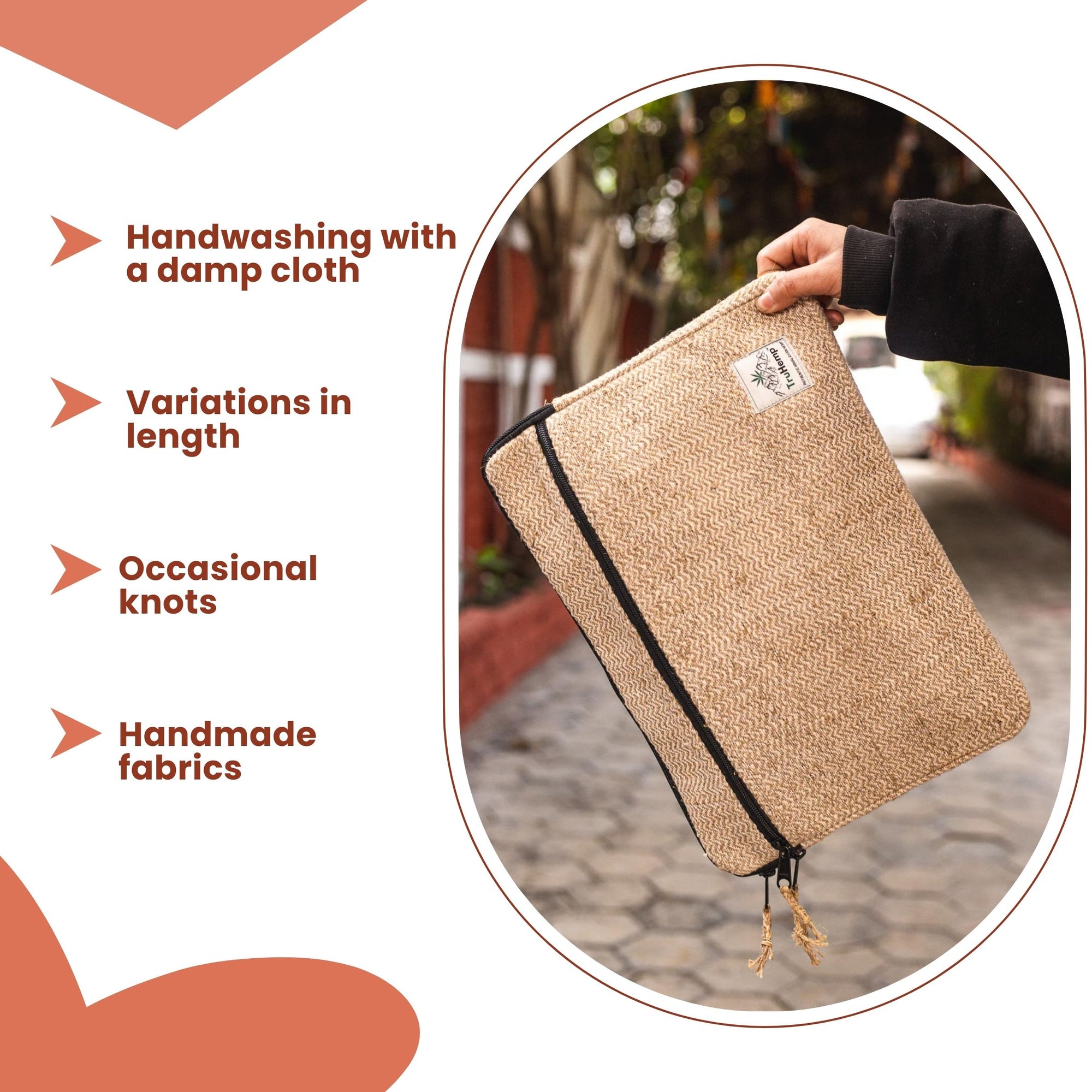 TruHemp Laptop Sleeve – Durable 14-Inch Laptop Cover with Zipper, Lightweight Water-Resistant Case for Travel & Work